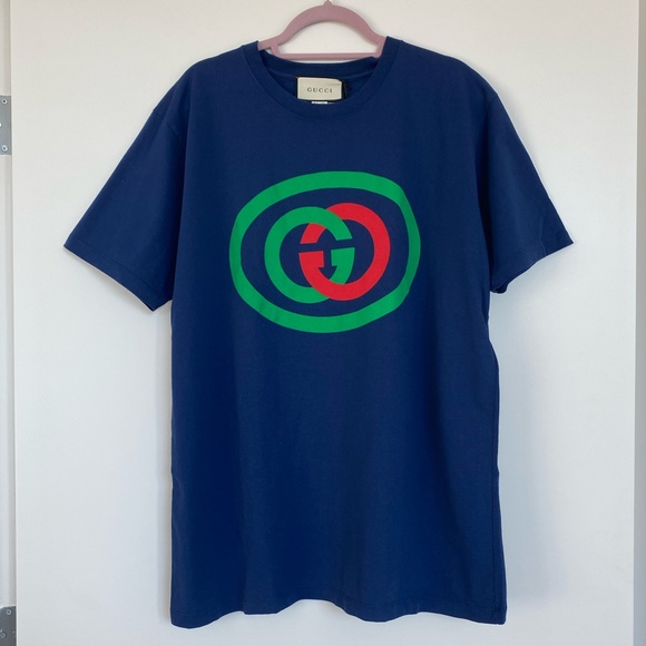 Gucci Tee Vintage Oval Interlocking GG Logo - Picture 5 of 14